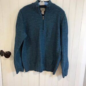 L.L. Bean Blue half zip Sweater